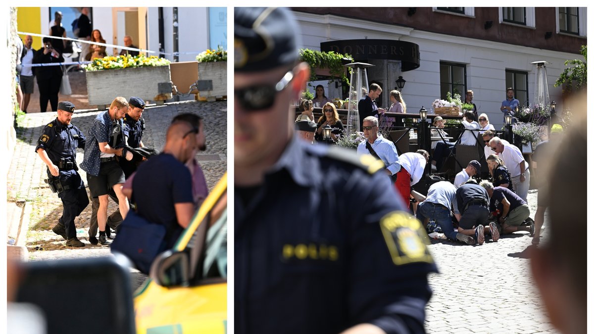 En man har gripits misstänkt för mordförsök efter knivdådet i Visby.